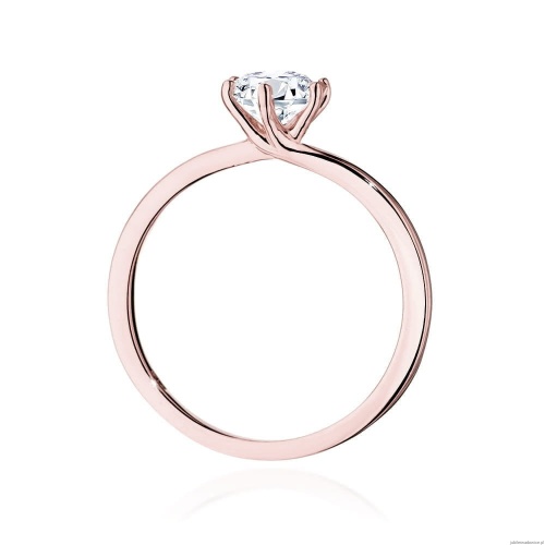 Pierścionek W535 Diament Laboratoryjny 0,70ct różowe złoto