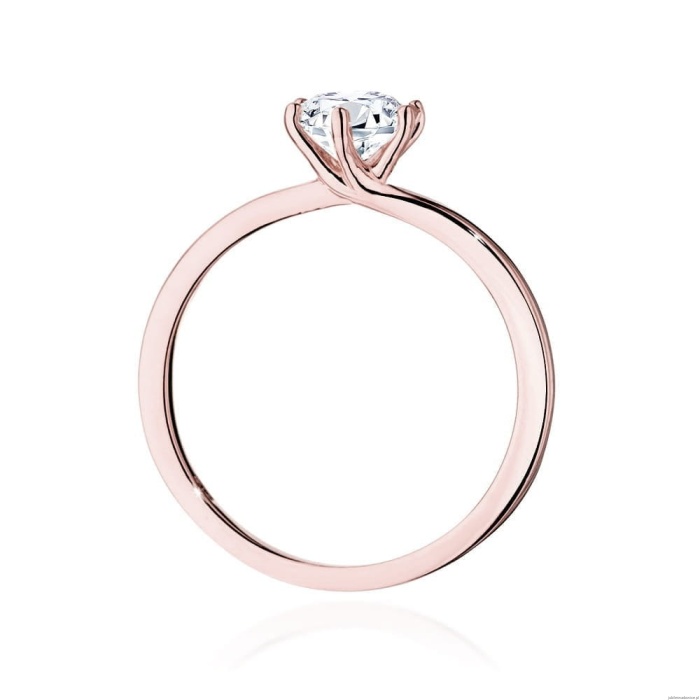 Pierścionek W535 Diament Laboratoryjny 0,70ct różowe złoto