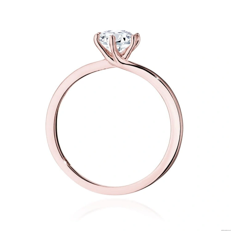 Pierścionek W535 Diament Laboratoryjny 0,70ct różowe złoto