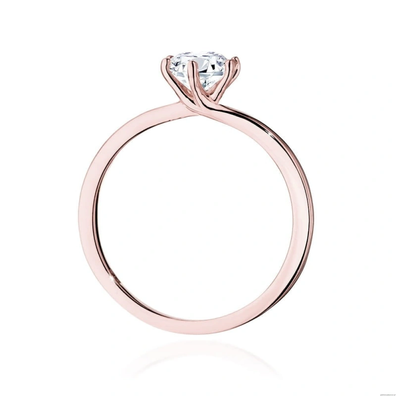 Pierścionek W535 Diament Laboratoryjny 0,70ct różowe złoto