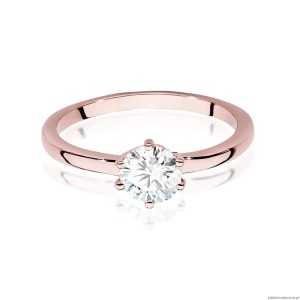 Pierścionek W535 Diament Laboratoryjny 0,70ct różowe złoto