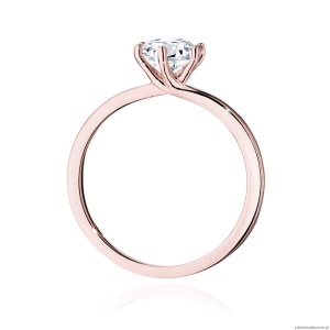 Pierścionek W535 Diament Laboratoryjny 1,00ct różowe złoto