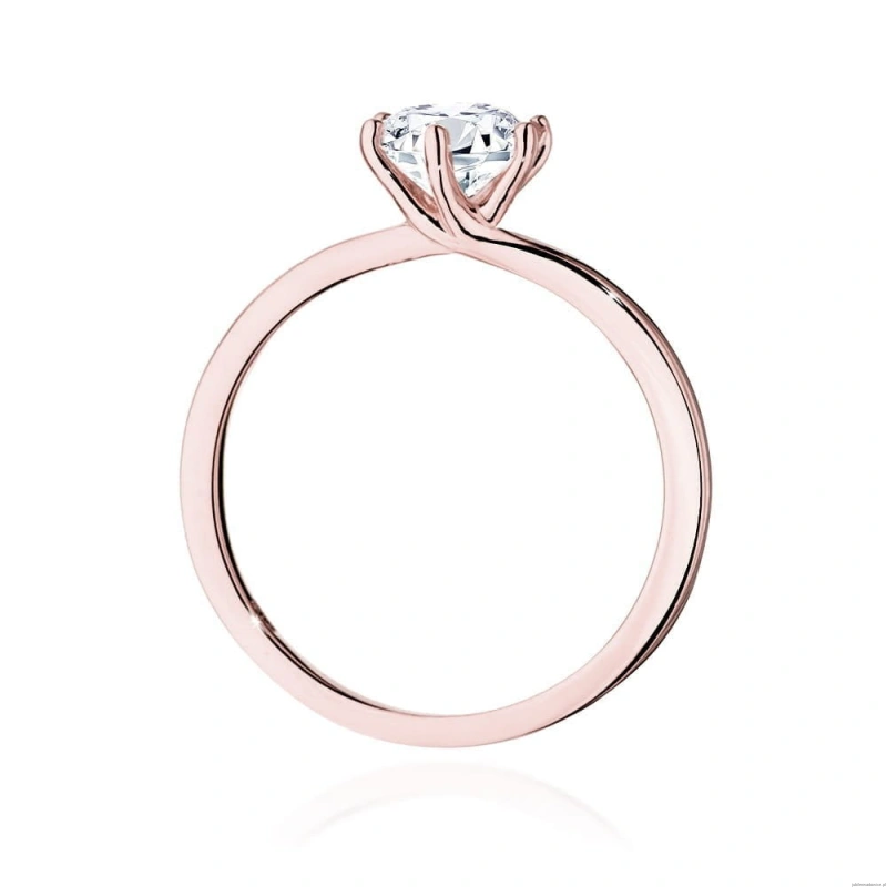 Pierścionek W535 Diament Laboratoryjny 1,00ct różowe złoto