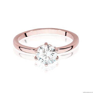 Pierścionek W535 Diament Laboratoryjny 1,00ct różowe złoto