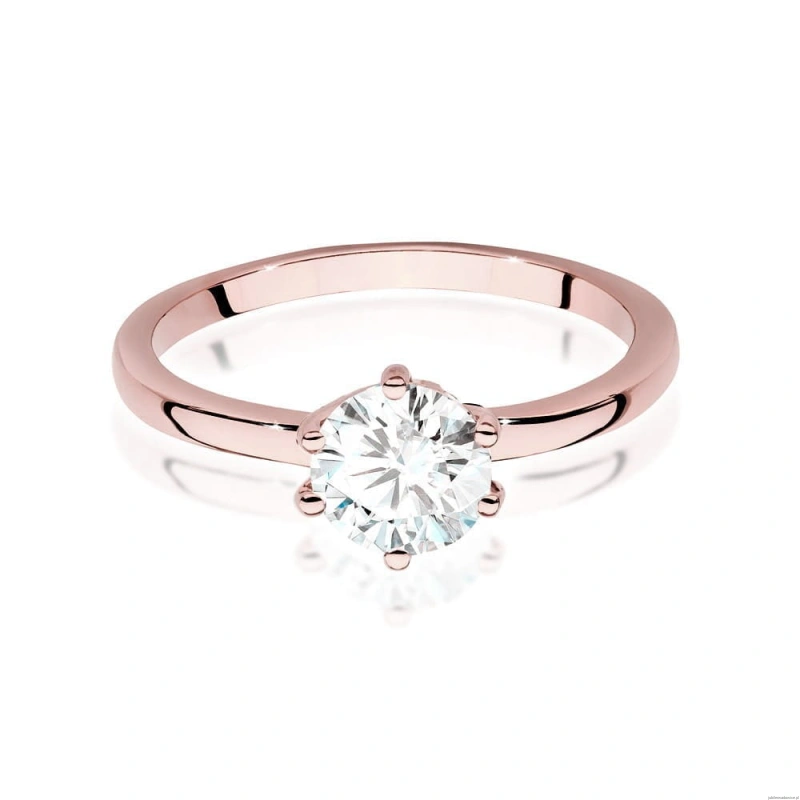 Pierścionek W535 Diament Laboratoryjny 1,00ct różowe złoto