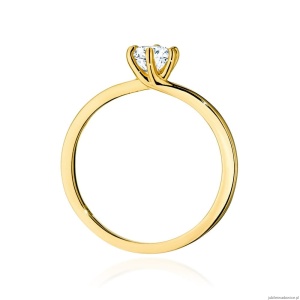 Pierścionek W535 Diament Laboratoryjny 0,40ct żółte złoto