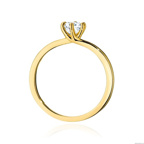Pierścionek W535 Diament Laboratoryjny 0,40ct żółte złoto