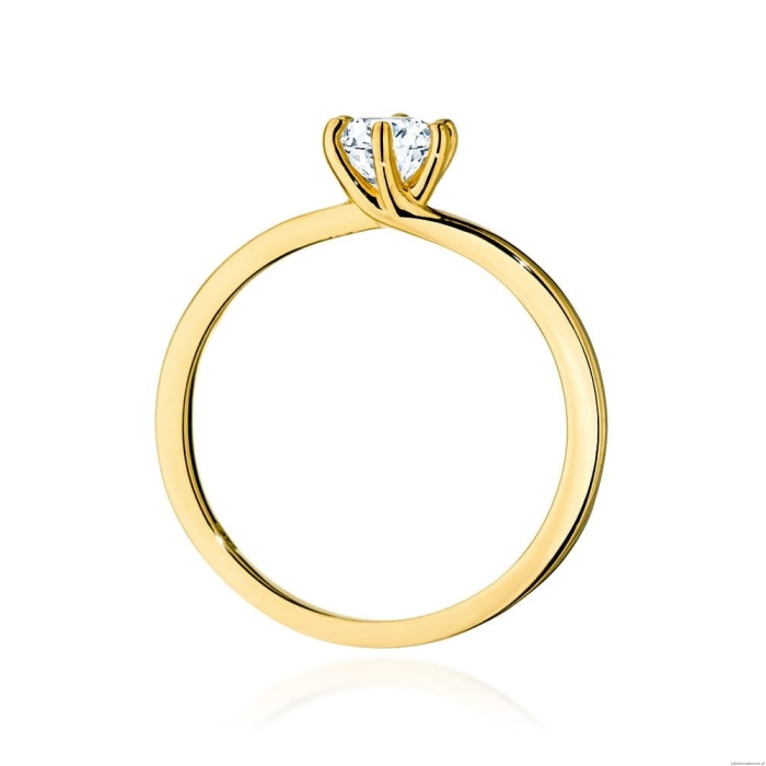 Pierścionek W535 Diament Laboratoryjny 0,40ct żółte złoto