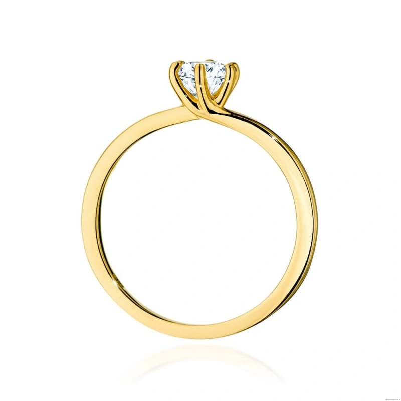 Pierścionek W535 Diament Laboratoryjny 0,40ct żółte złoto