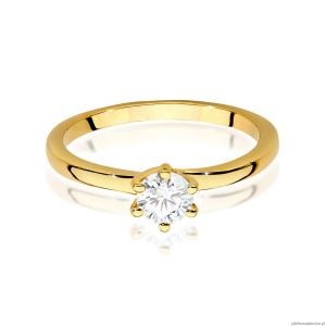 Pierścionek W535 Diament Laboratoryjny 0,40ct żółte złoto