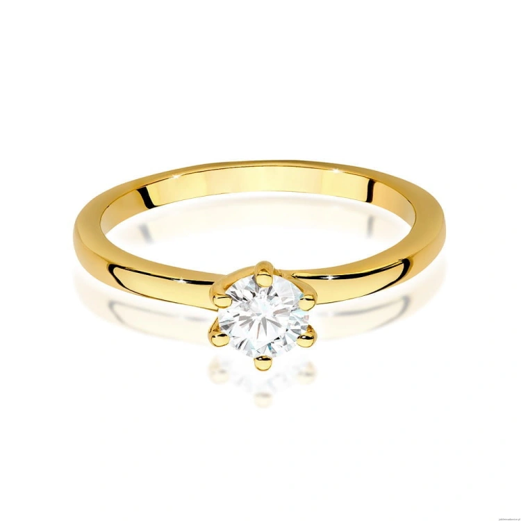 Pierścionek W535 Diament Laboratoryjny 0,40ct żółte złoto