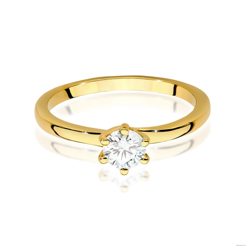 Pierścionek W535 Diament Laboratoryjny 0,40ct żółte złoto