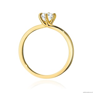 Pierścionek W0535 Diament Laboratoryjny 0,50ct żółte złoto