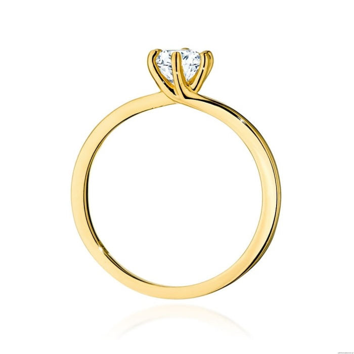 Pierścionek W0535 Diament Laboratoryjny 0,50ct żółte złoto