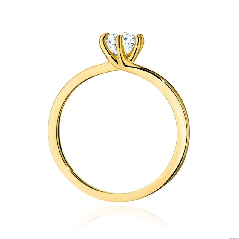 Pierścionek W0535 Diament Laboratoryjny 0,50ct żółte złoto
