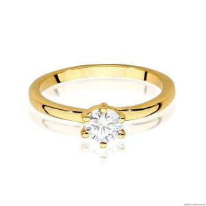 Pierścionek W0535 Diament Laboratoryjny 0,50ct żółte złoto