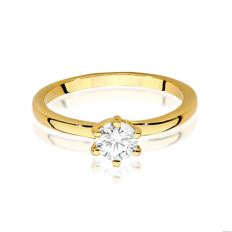 Pierścionek W0535 Diament Laboratoryjny 0,50ct żółte złoto