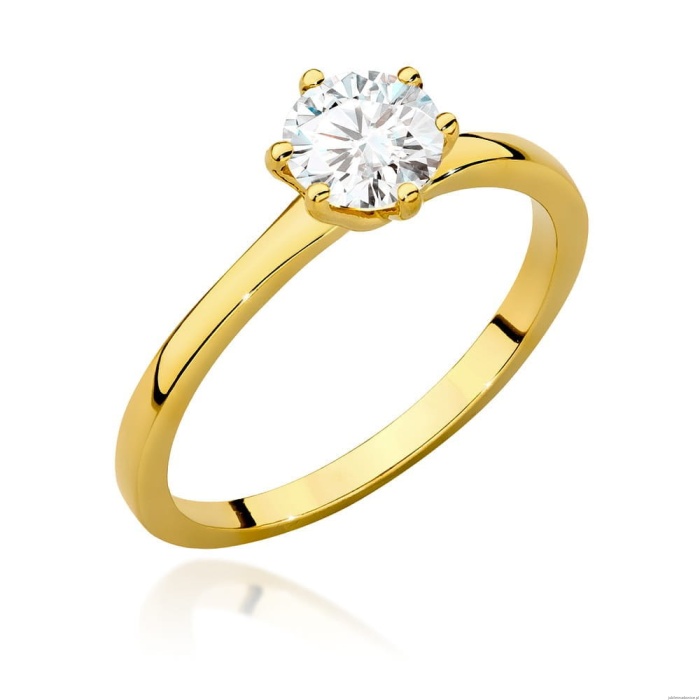 Pierścionek W535 Diament Laboratoryjny 0,70ct żółte złoto