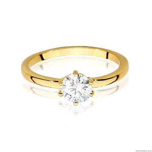 Pierścionek W535 Diament Laboratoryjny 0,70ct żółte złoto