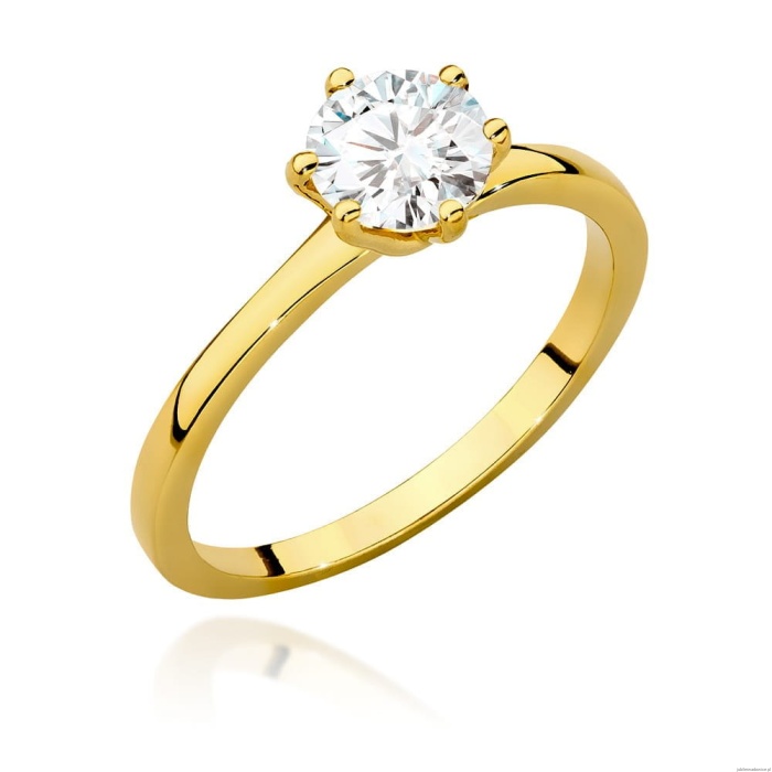Pierścionek W535 Diament Laboratoryjny 1,00ct żółte złoto