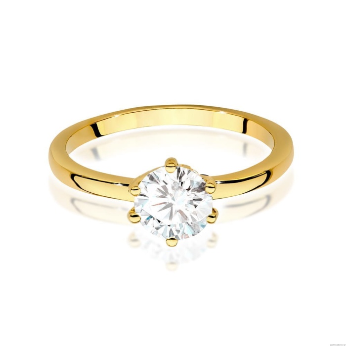 Pierścionek W535 Diament Laboratoryjny 1,00ct żółte złoto