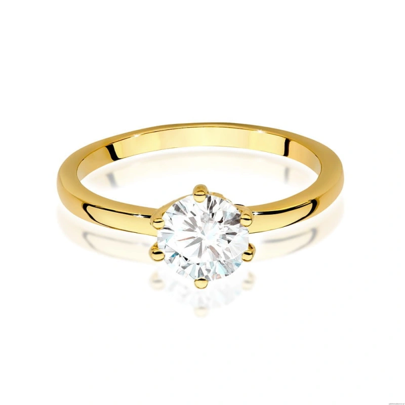 Pierścionek W535 Diament Laboratoryjny 1,00ct żółte złoto