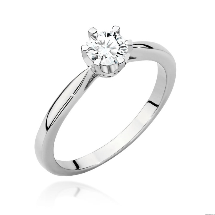 Pierścionek W539 Diament Laboratoryjny 0,40ct białe złoto
