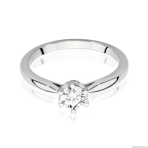 Pierścionek W539 Diament Laboratoryjny 0,40ct białe złoto