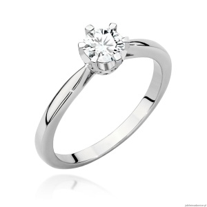 Pierścionek W539 Diament Laboratoryjny 0,50ct białe złoto