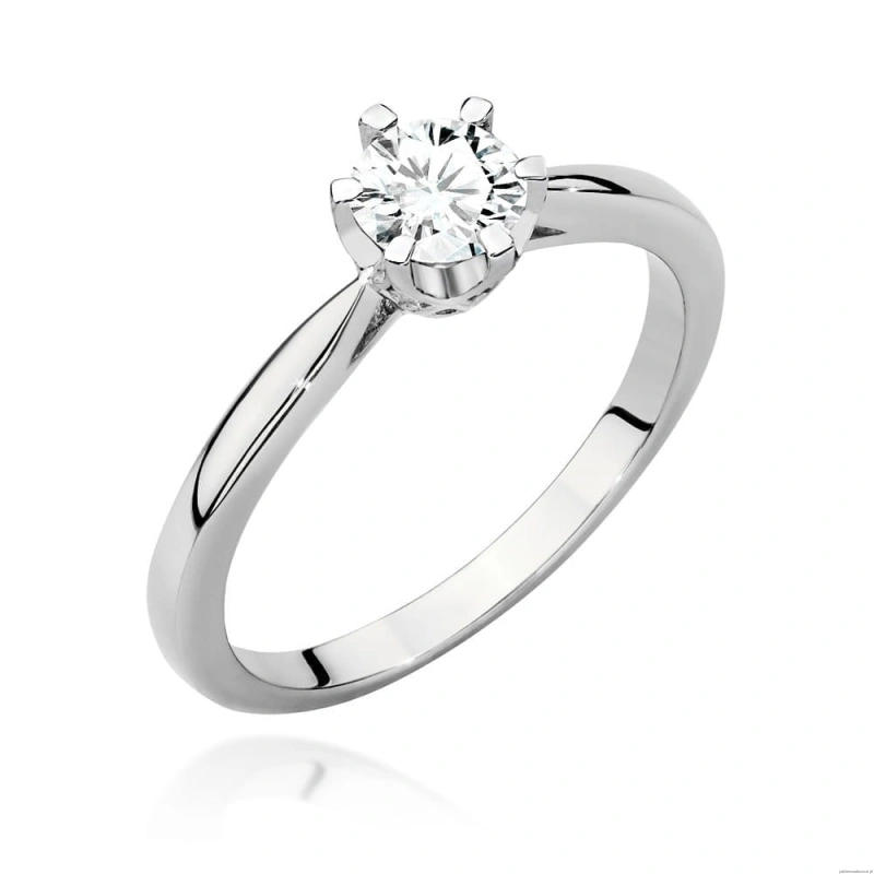 Pierścionek W539 Diament Laboratoryjny 0,50ct białe złoto