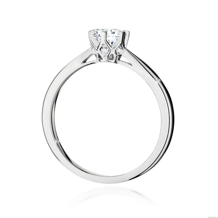 Pierścionek W539 Diament Laboratoryjny 0,50ct białe złoto