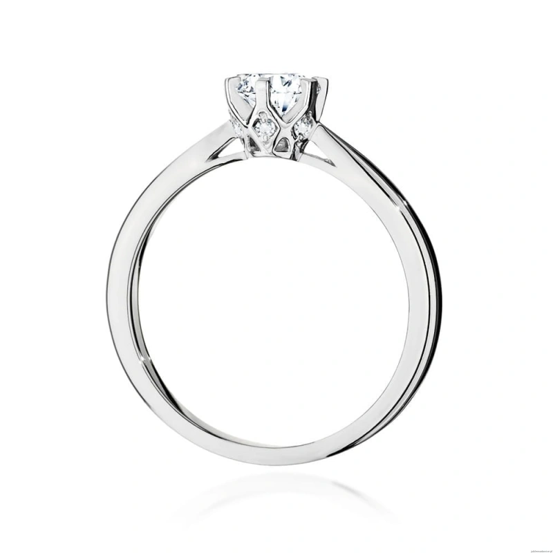 Pierścionek W539 Diament Laboratoryjny 0,50ct białe złoto