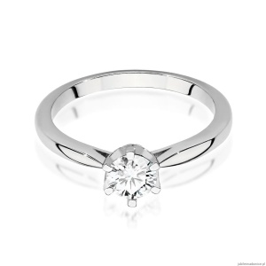 Pierścionek W539 Diament Laboratoryjny 0,50ct białe złoto