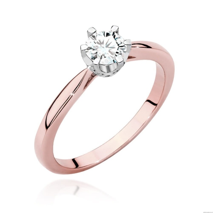 Pierścionek W539 Diament Laboratoryjny 0,40ct różowe złoto