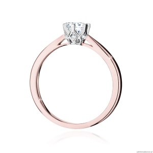 Pierścionek W539 Diament Laboratoryjny 0,40ct różowe złoto