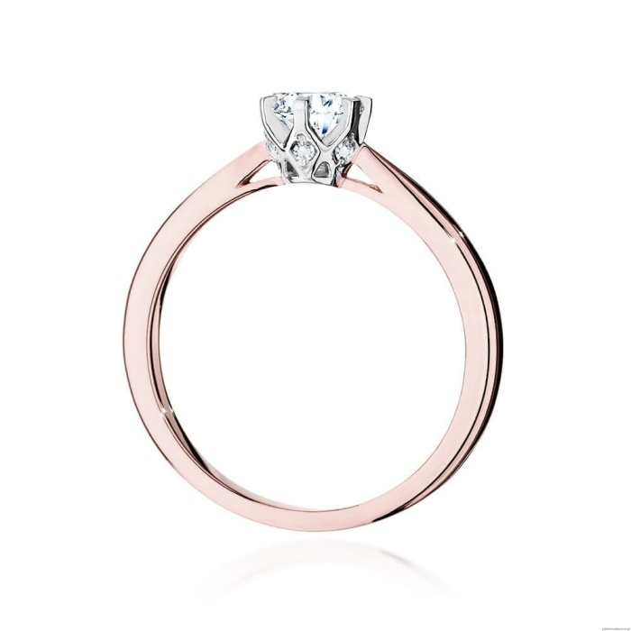 Pierścionek W539 Diament Laboratoryjny 0,40ct różowe złoto