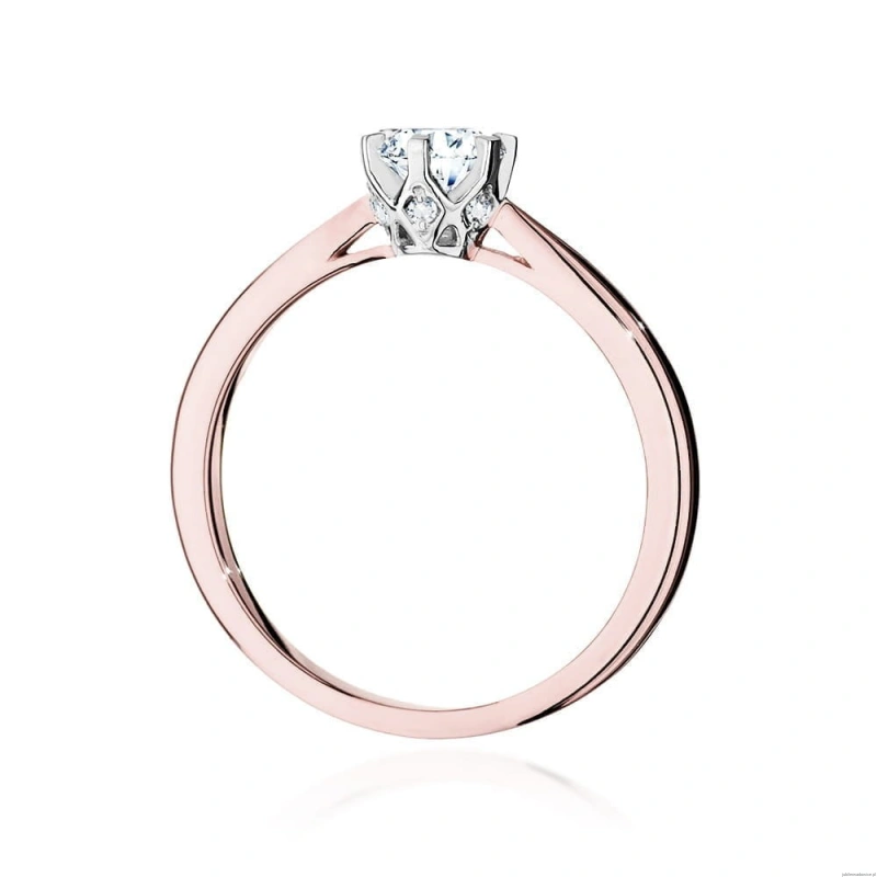 Pierścionek W539 Diament Laboratoryjny 0,40ct różowe złoto