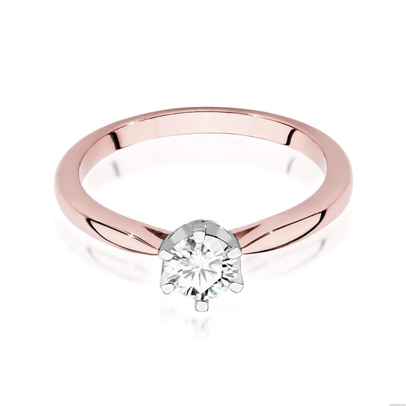 Pierścionek W539 Diament Laboratoryjny 0,40ct różowe złoto