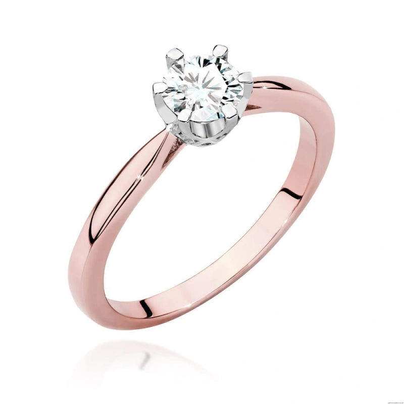 Pierścionek W539 Diament Laboratoryjny 0,50ct różowe złoto