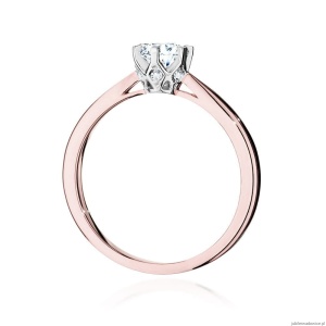 Pierścionek W539 Diament Laboratoryjny 0,50ct różowe złoto