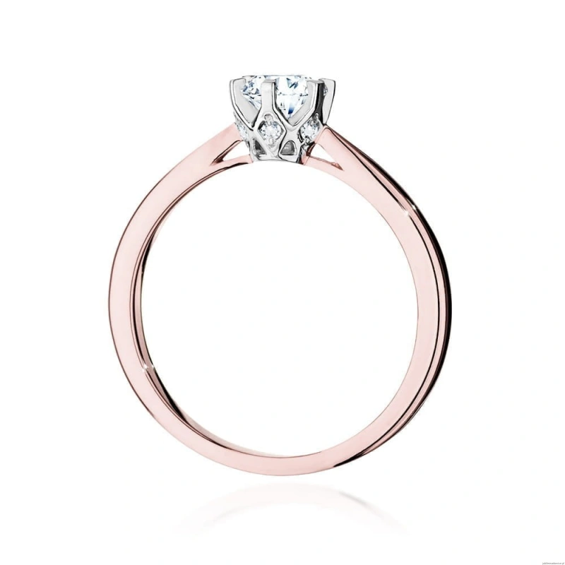 Pierścionek W539 Diament Laboratoryjny 0,50ct różowe złoto