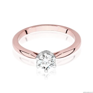 Pierścionek W539 Diament Laboratoryjny 0,50ct różowe złoto