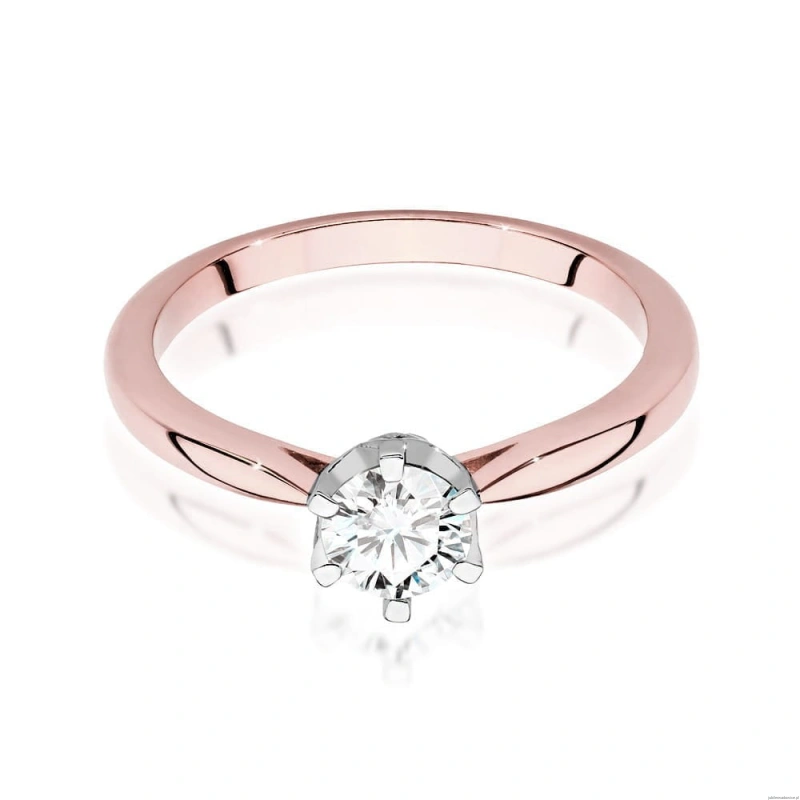 Pierścionek W539 Diament Laboratoryjny 0,50ct różowe złoto