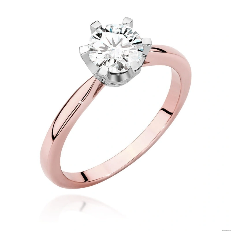 Pierścionek W539 Diament Laboratoryjny 0,70ct różowe złoto