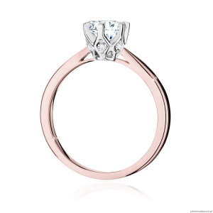 Pierścionek W539 Diament Laboratoryjny 0,70ct różowe złoto