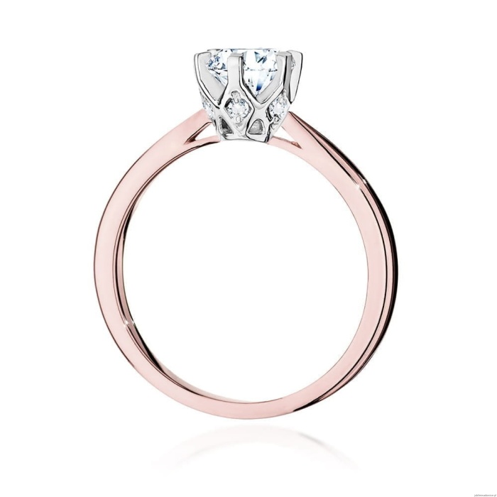 Pierścionek W539 Diament Laboratoryjny 0,70ct różowe złoto