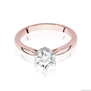 Pierścionek W539 Diament Laboratoryjny 0,70ct różowe złoto
