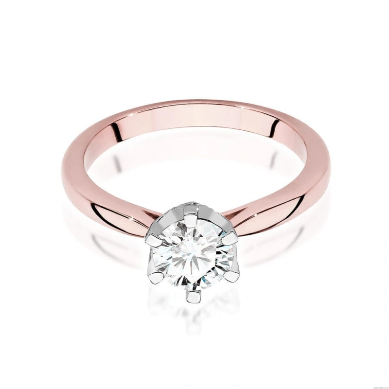 Pierścionek W539 Diament Laboratoryjny 0,70ct różowe złoto