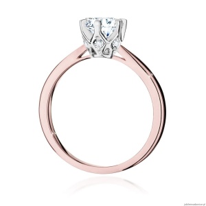 Pierścionek W539 Diament Laboratoryjny 1,00ct różowe złoto