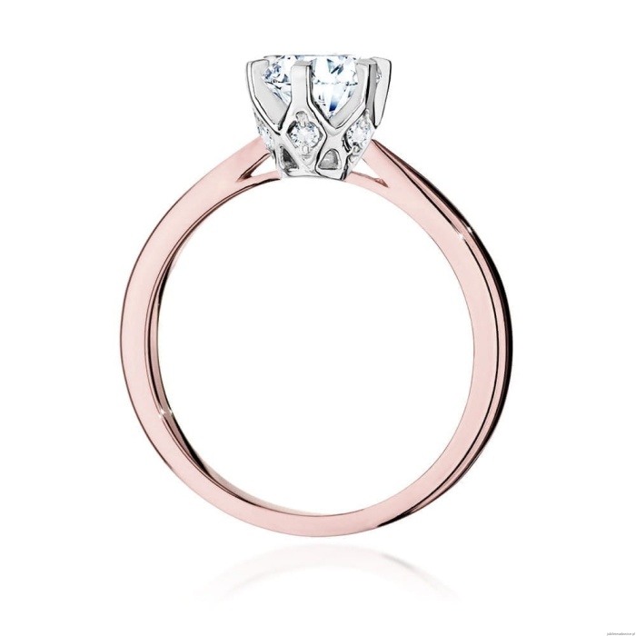 Pierścionek W539 Diament Laboratoryjny 1,00ct różowe złoto